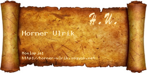 Horner Ulrik névjegykártya